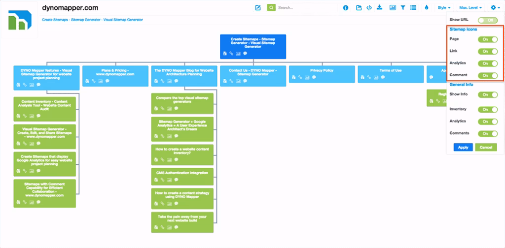 Via Dyno Mapper Dyno Mapper sitemap generator tool