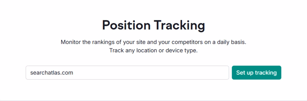Via Semrush Navigating to Semrush position tracking tool