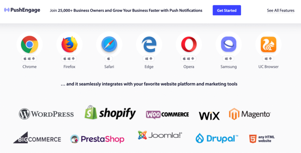 Via PushEngage PushEngage integrations