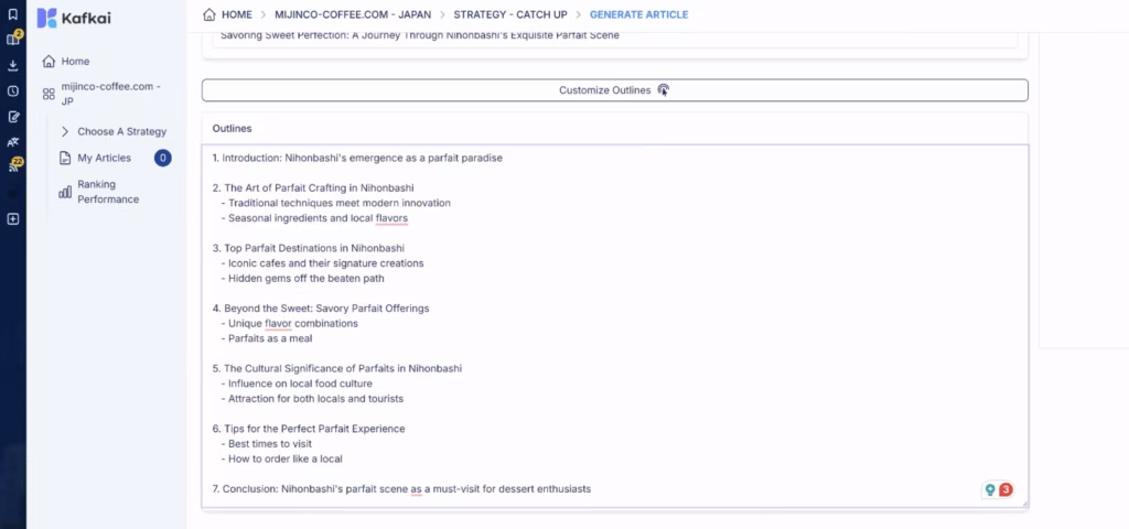 Via Kafkai Kafkai dashboard